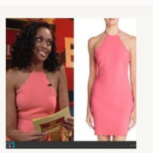 Likely Revolve Everly Hot Pink Scalloped Halter Sheath Dress Size 00